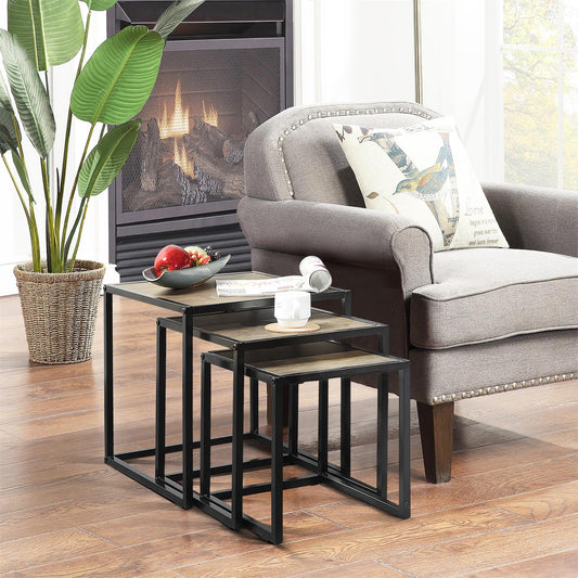 Set of 3 Coffee Table Nesting Side Table Minimalism Avalong