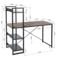 Computer Desk Writing Office Table with 4-Shelves Alaska