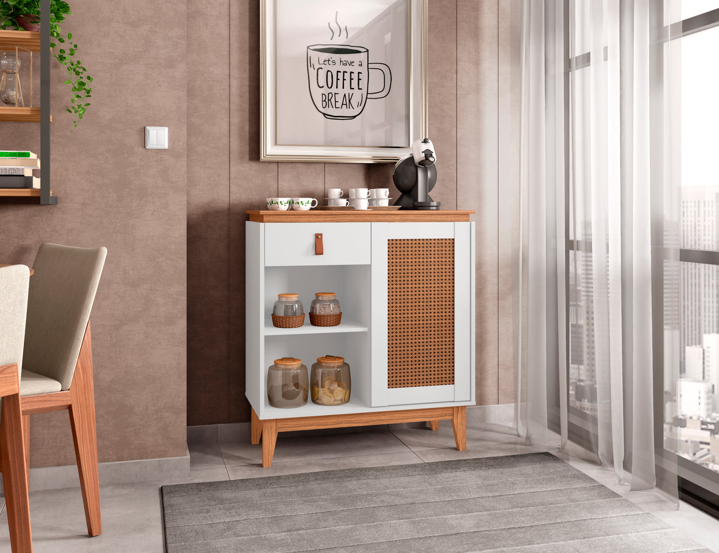 Sidetable Coffee Rubi White/Noce
