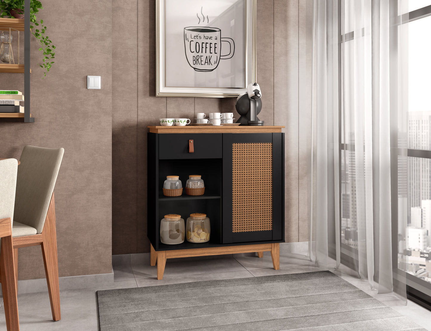 Sidetable Coffee Rubi Black/Noce