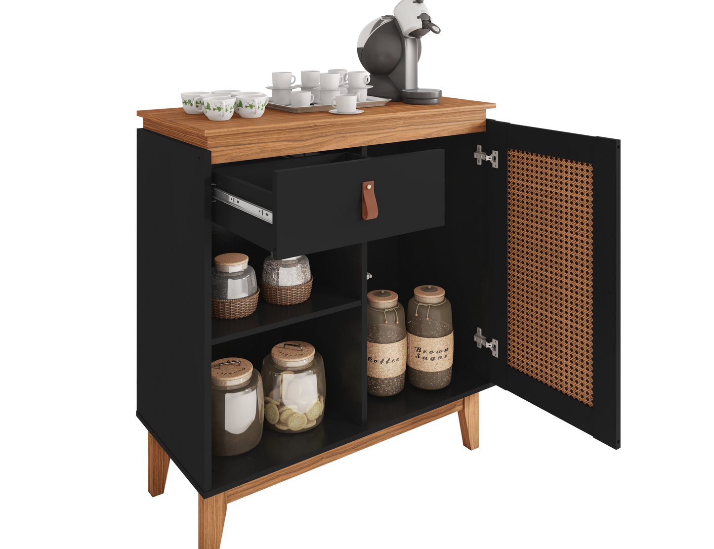 Sidetable Coffee Rubi Black/Noce
