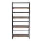 Folding Bookcase 4 Shelves Bookshelf Storage Organizer Backer