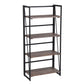 Folding Bookcase 4 Shelves Bookshelf Storage Organizer Backer