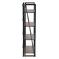 Folding Bookcase 4 Shelves Bookshelf Storage Organizer Backer
