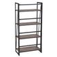 Folding Bookcase 4 Shelves Bookshelf Storage Organizer Backer
