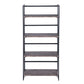 Folding Bookcase 4 Shelves Bookshelf Storage Organizer Backer
