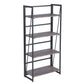 Folding Bookcase 4 Shelves Bookshelf Storage Organizer Backer