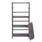 Folding Bookcase 4 Shelves Bookshelf Storage Organizer Backer