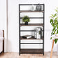 Folding Bookcase 4 Shelves Bookshelf Storage Organizer Backer