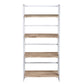 Folding Bookcase 4 Shelves Bookshelf Storage Organizer Backer