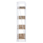 Folding Bookcase 4 Shelves Bookshelf Storage Organizer Backer