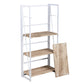 Folding Bookcase 4 Shelves Bookshelf Storage Organizer Backer