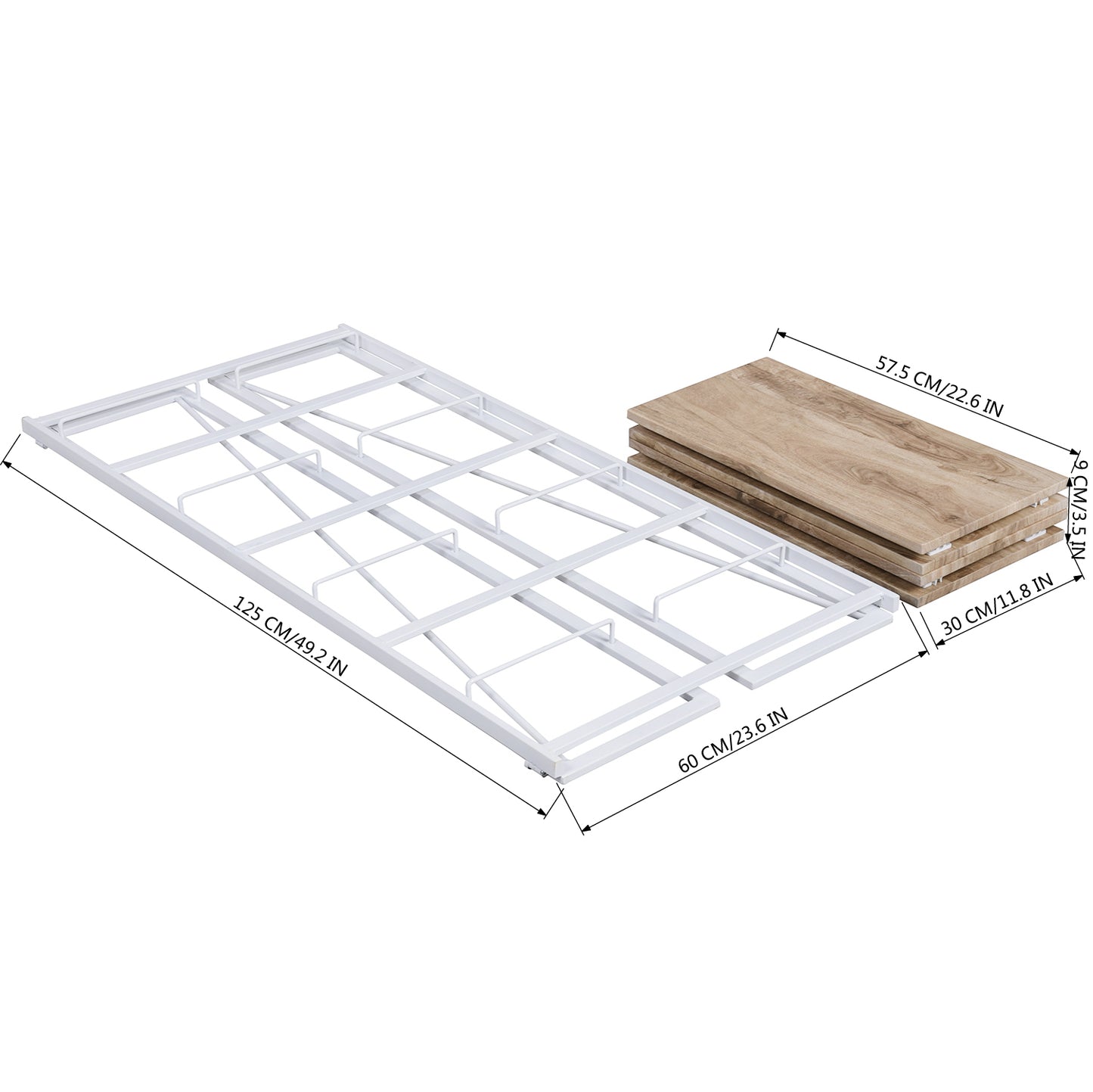 Folding Bookcase 4 Shelves Bookshelf Storage Organizer Backer