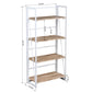 Folding Bookcase 4 Shelves Bookshelf Storage Organizer Backer