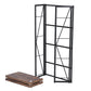 Folding Bookcase 4 Shelves Bookshelf Storage Organizer Backer