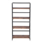 Folding Bookcase 4 Shelves Bookshelf Storage Organizer Backer
