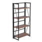 Folding Bookcase 4 Shelves Bookshelf Storage Organizer Backer