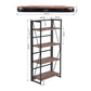 Folding Bookcase 4 Shelves Bookshelf Storage Organizer Backer