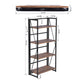 Folding Bookcase 4 Shelves Bookshelf Storage Organizer Backer