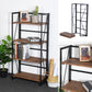 Folding Bookcase 4 Shelves Bookshelf Storage Organizer Backer