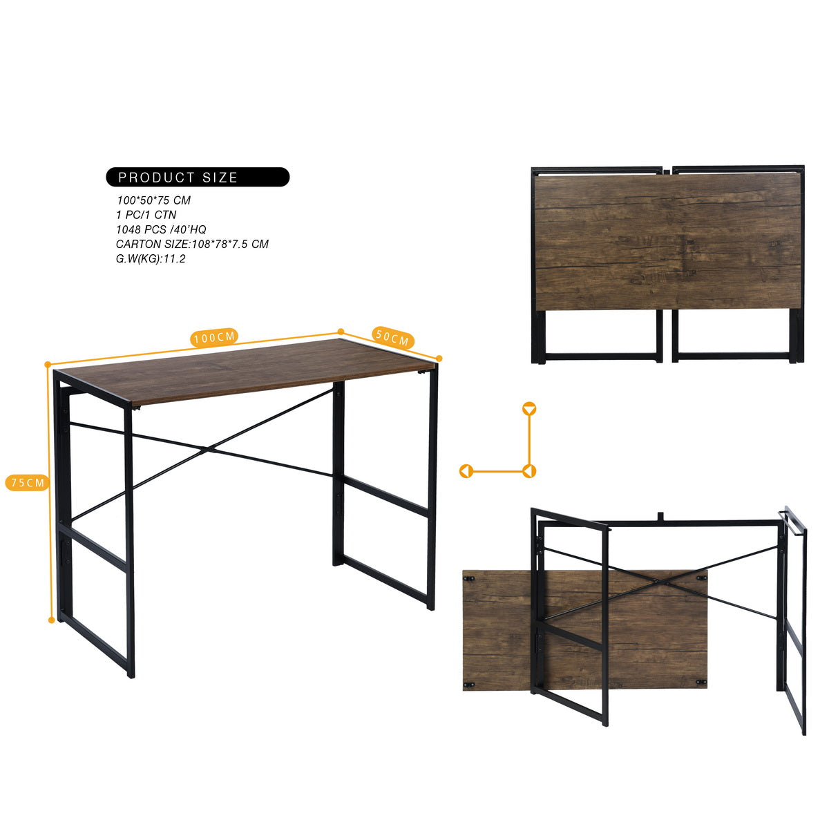 Folding Desk Writing Computer Desk Space Saving Barder