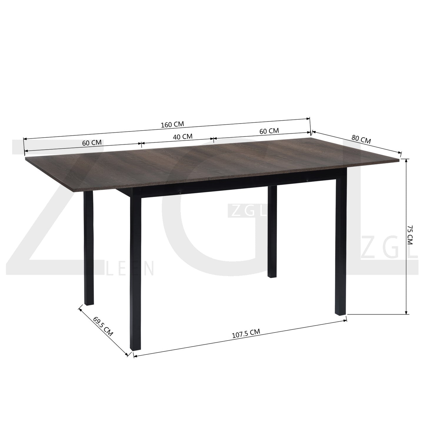 Extendable Dining Table Rectangular  Bari