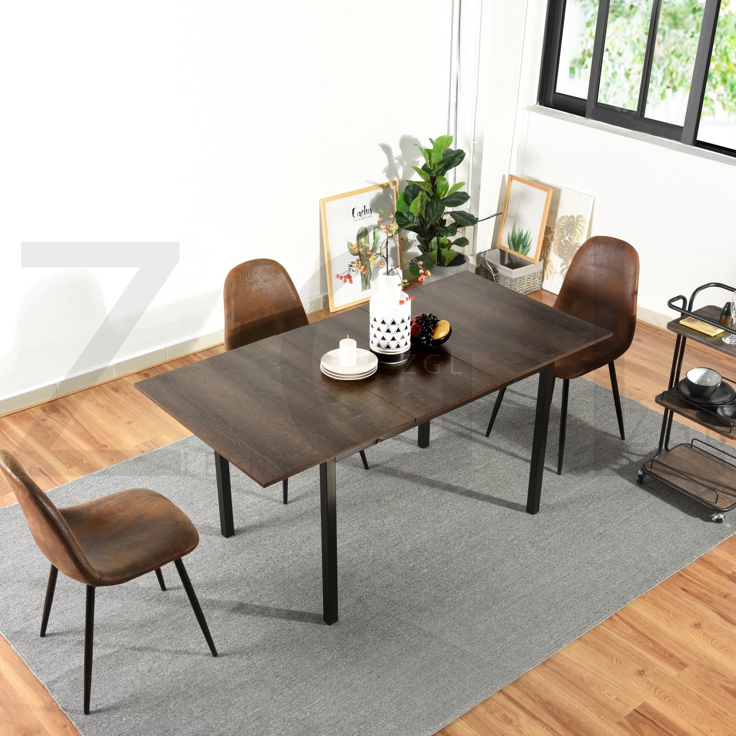 Extendable Dining Table Rectangular  Bari