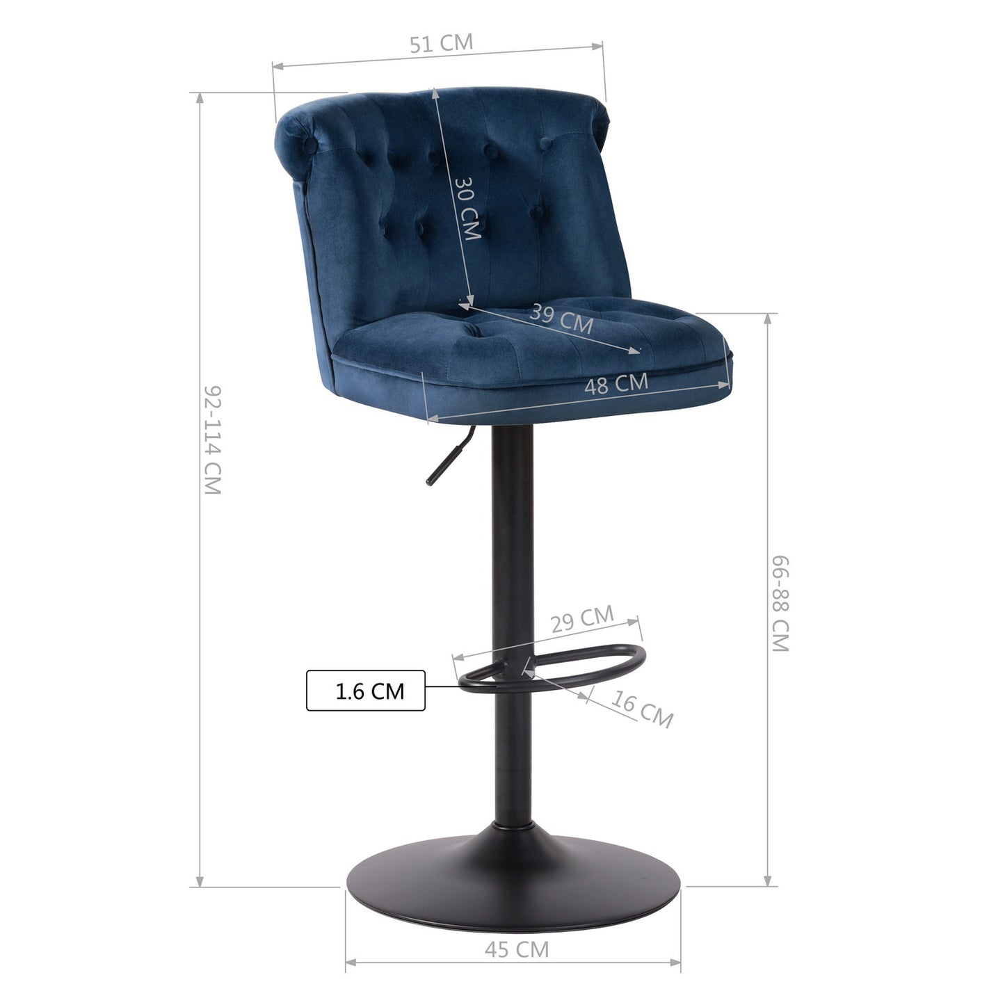 Barstools PU Upholstered Swivel Height Ajustable Bar Stools Baze