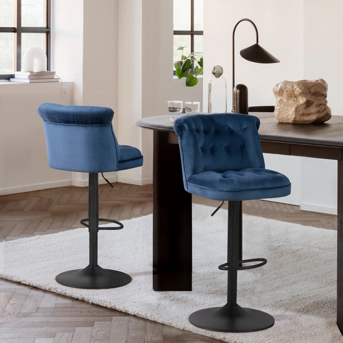 Barstools PU Upholstered Swivel Height Ajustable Bar Stools Baze