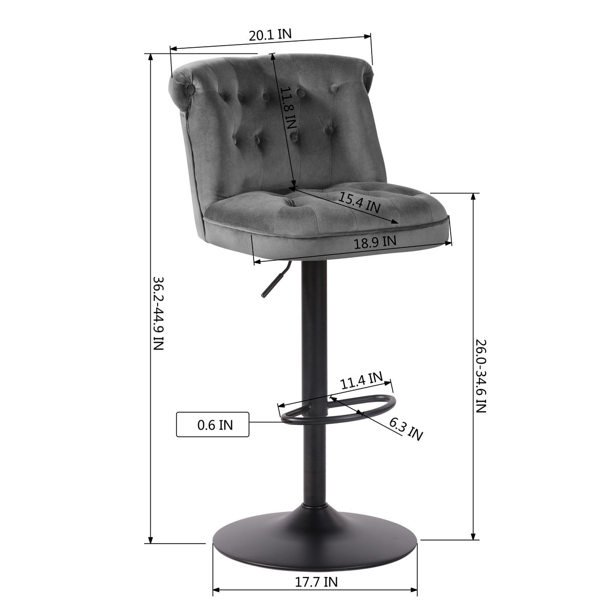 Barstools PU Upholstered Swivel Height Ajustable Bar Stools Baze