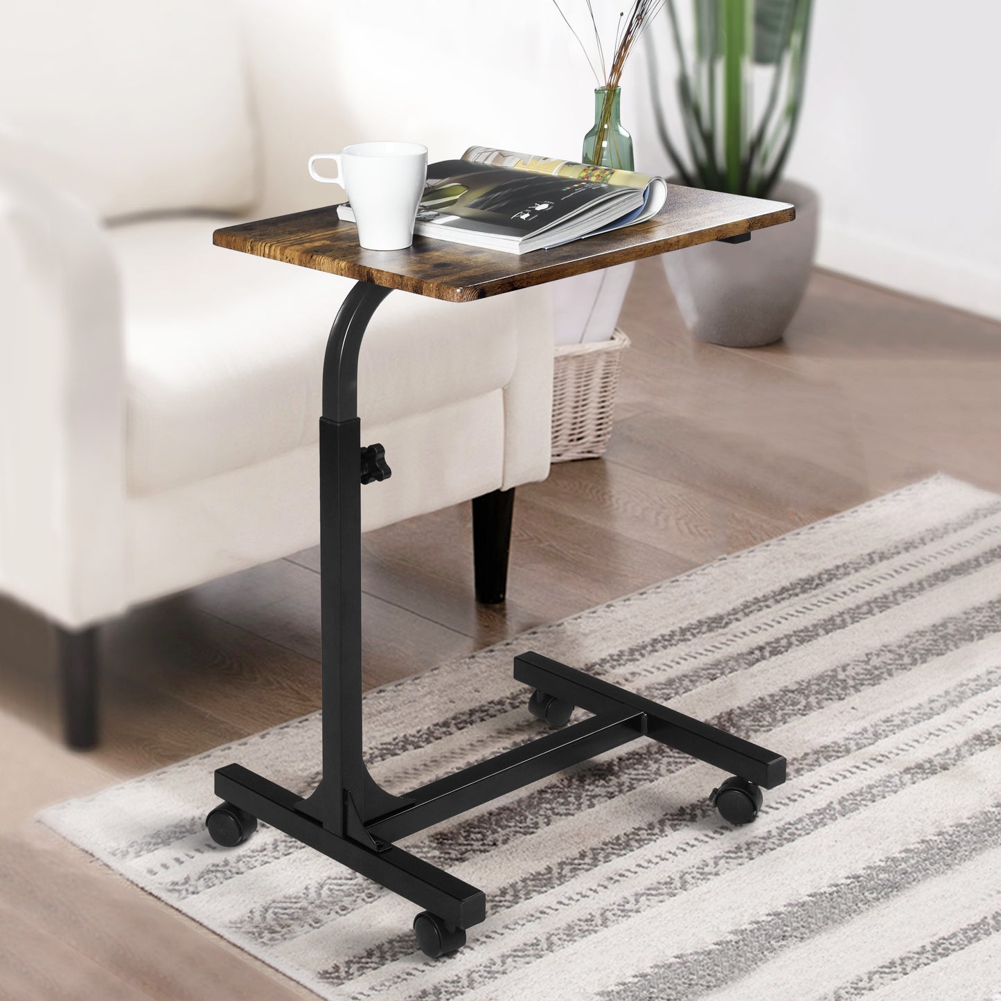 Laptop Table C Side Rolling Table Height Adjustable Bed Bello