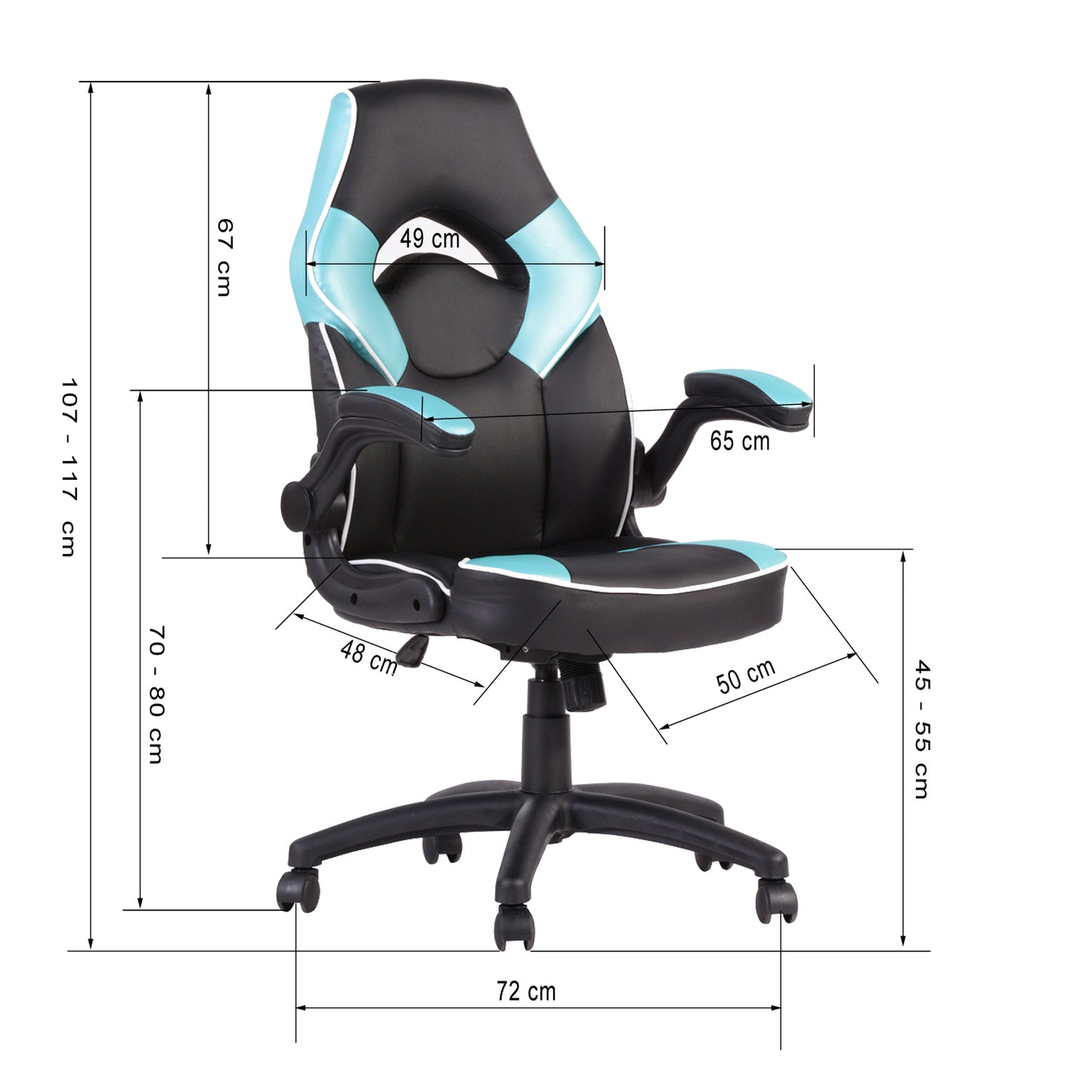 Gaming Chair Racing Office Chair Recliner Swivel Seat Height and Armrest Adjustable Benjamin