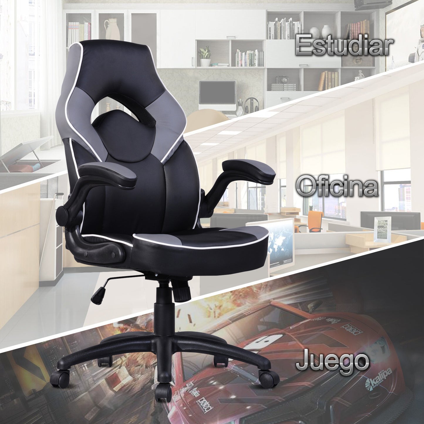 Gaming Chair Racing Office Chair Recliner Swivel Seat Height and Armrest Adjustable Benjamin