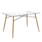 Modern Rectangular Glass Dining Table with Metal Legs Besai
