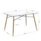 Modern Rectangular Glass Dining Table with Metal Legs Besai