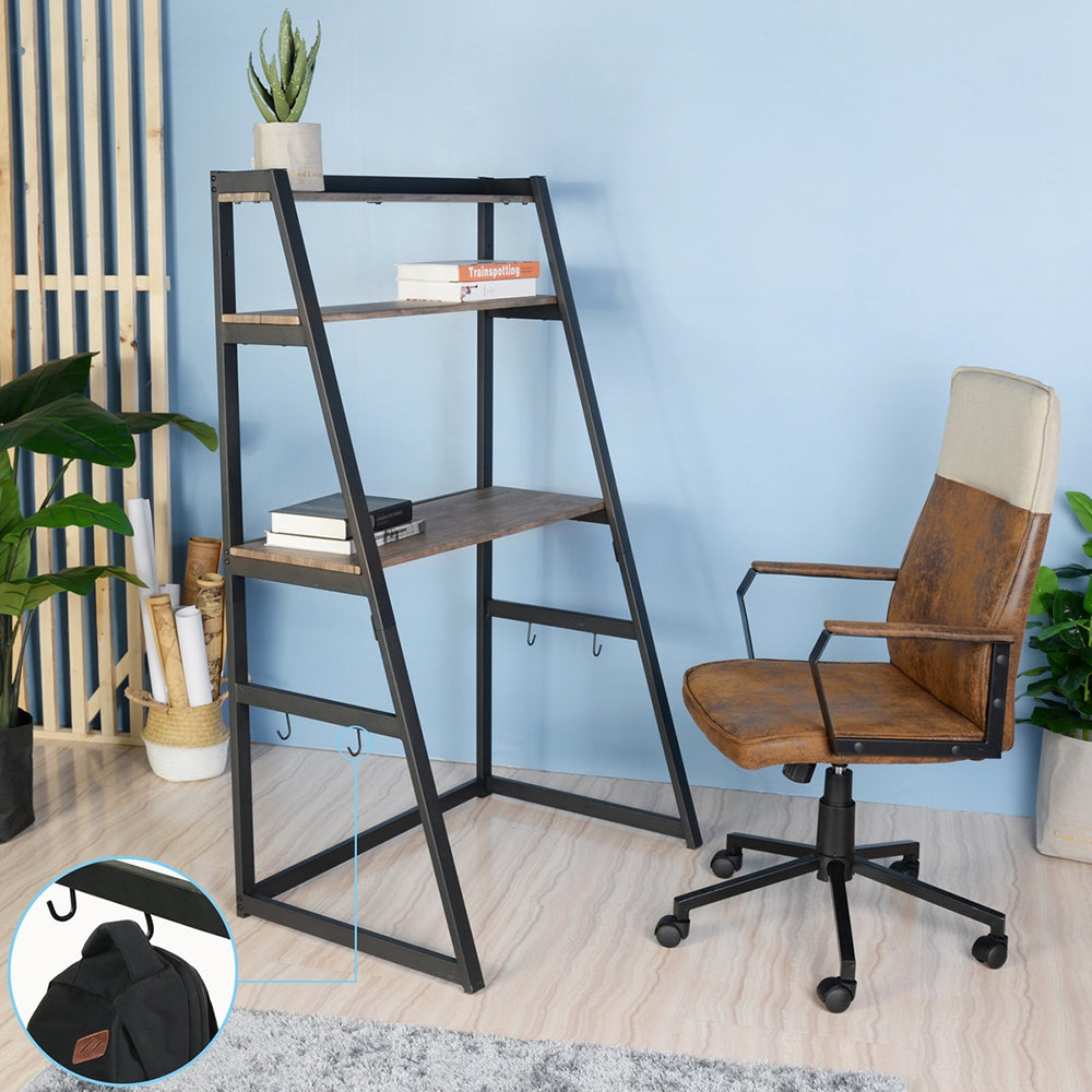Computer Desk Writing Office Table with 2-Shelves Blume