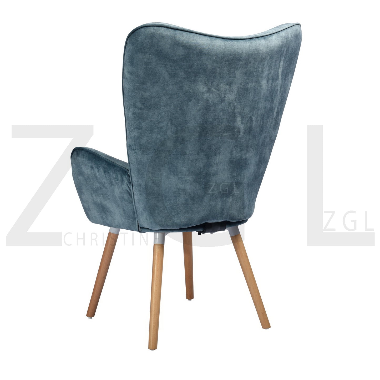 Velvet Accent Chair Modern Tufted Button Wingback Wooden Legs Bogdan