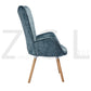 Velvet Accent Chair Modern Tufted Button Wingback Wooden Legs Bogdan