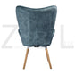 Velvet Accent Chair Modern Tufted Button Wingback Wooden Legs Bogdan