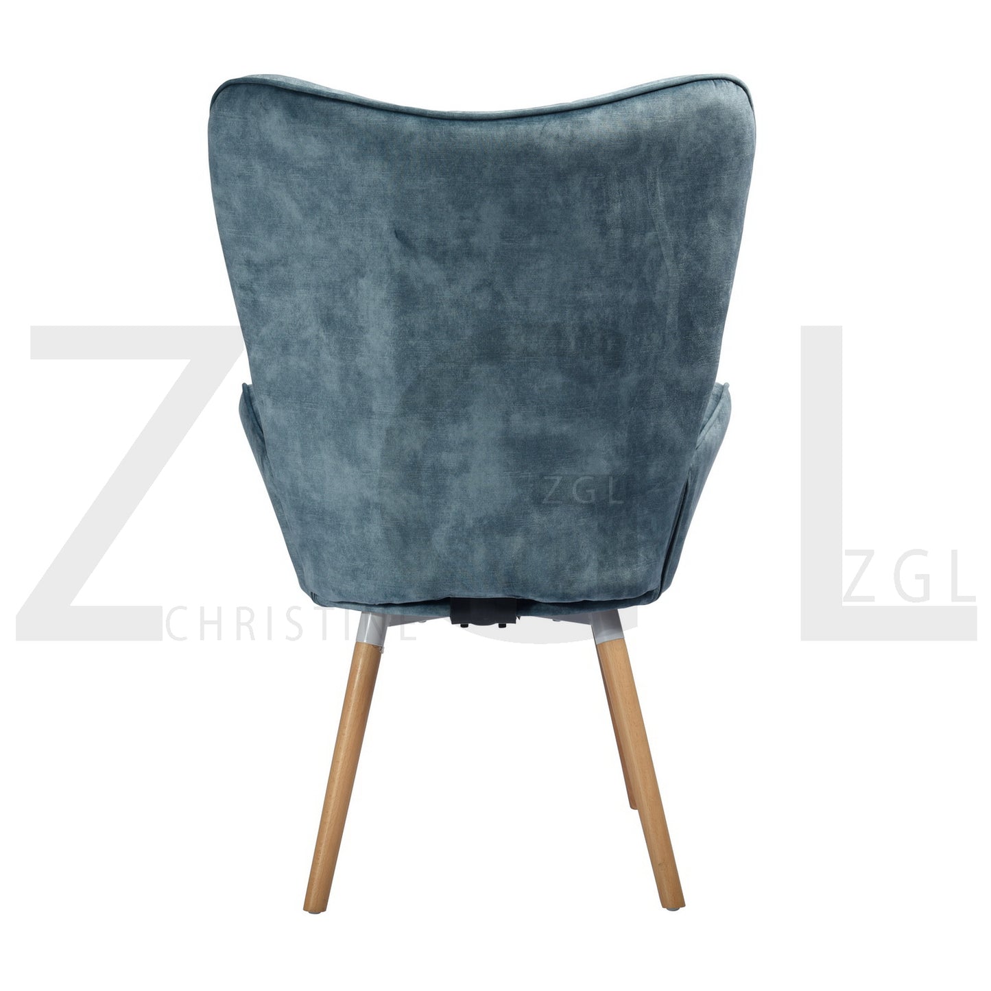 Velvet Accent Chair Modern Tufted Button Wingback Wooden Legs Bogdan