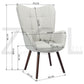 Fabric Accent Chair Modern Tufted Button Wingback Wooden Legs Bogdan