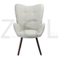 Fabric Accent Chair Modern Tufted Button Wingback Wooden Legs Bogdan