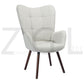 Fabric Accent Chair Modern Tufted Button Wingback Wooden Legs Bogdan