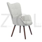 Fabric Accent Chair Modern Tufted Button Wingback Wooden Legs Bogdan