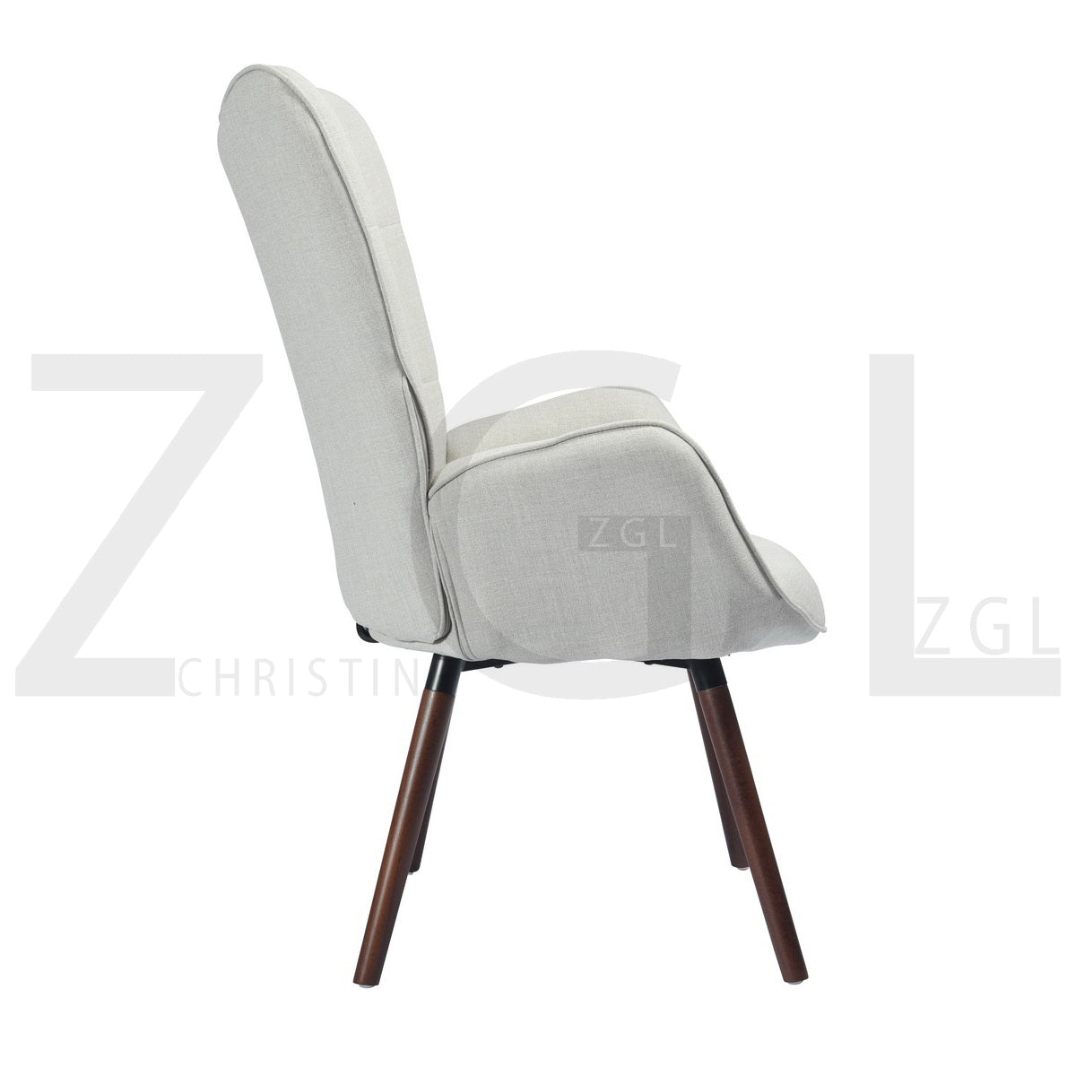 Fabric Accent Chair Modern Tufted Button Wingback Wooden Legs Bogdan