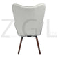 Fabric Accent Chair Modern Tufted Button Wingback Wooden Legs Bogdan