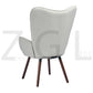 Fabric Accent Chair Modern Tufted Button Wingback Wooden Legs Bogdan