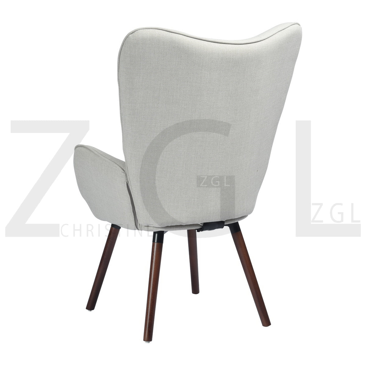 Fabric Accent Chair Modern Tufted Button Wingback Wooden Legs Bogdan