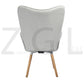 Fabric Accent Chair Modern Tufted Button Wingback Wooden Legs Bogdan