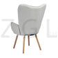 Fabric Accent Chair Modern Tufted Button Wingback Wooden Legs Bogdan